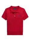 Polo Ralph Lauren Cable-knit Polo Sweater In Red