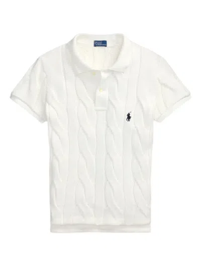 Polo Ralph Lauren Cotton Cardigan With Contrasting Logo Embroidery In Neutral