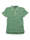 Shop Polo Ralph Lauren Cable-knit Polo Top In Green