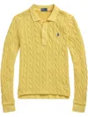 Polo Ralph Lauren Cable-knit Polo Top In Yellow