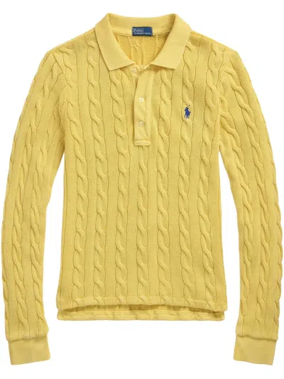 Polo Ralph Lauren Cable-knit Polo Top In Yellow