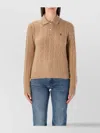 Polo Ralph Lauren Womens Collection Camel Melange Brand-embroidered Wool And Cashmere Jumper In Multi