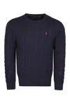 Polo Ralph Lauren Cable-knit Jumper Featuring Embroidered Logo In Blue
