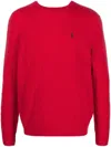 Polo Ralph Lauren Round Neck Sweather With Logo In Red