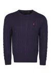 Polo Ralph Lauren Cable-knit Jumper Featuring Embroidered Logo In Blue