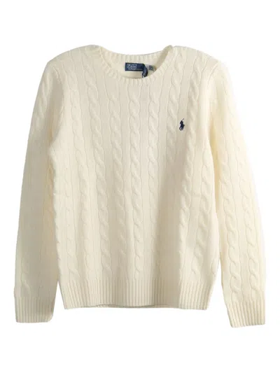 Polo Ralph Lauren Cable Knit Pullover Sweater In Luxe Wool-cashmere Blend In Multi