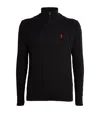 Polo Ralph Lauren Cable-knit Cotton Quarter-zip Sweater In Black