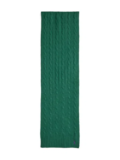 Polo Ralph Lauren Cable-knit Scarf In Green