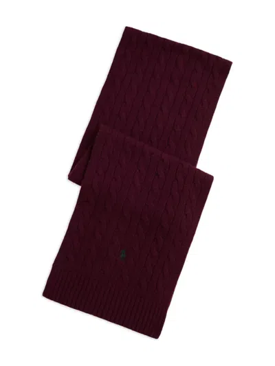 Polo Ralph Lauren Cable-knit Scarf In Burgundy