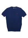 Polo Ralph Lauren Cable-knit Short-sleeve Jumper In Blue