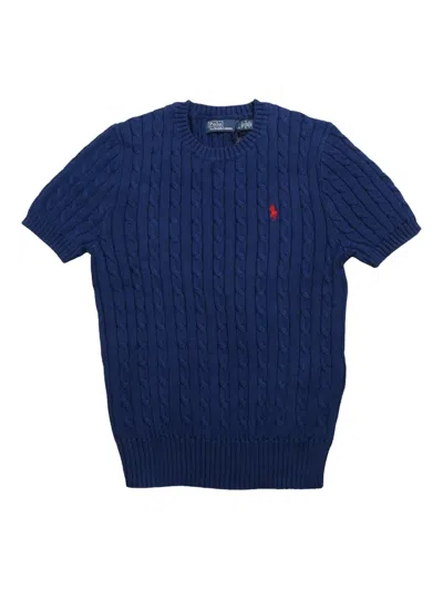 POLO RALPH LAUREN CABLE-KNIT SHORT-SLEEVE TOP