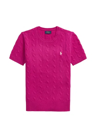 Polo Ralph Lauren Cable Knit Short-sleeve Sweater In Pattern