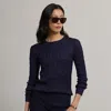 Polo Ralph Lauren Cable-knit Silk Sweater In Lux Navy