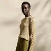 Polo Ralph Lauren Cable-knit Silk Crewneck Sweater In Lux Tan