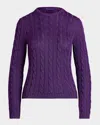 Polo Ralph Lauren Cable-knit Cashmere Sweater In Purple