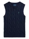 Polo Ralph Lauren Cable-knit Sleeveless Sweater In Blue