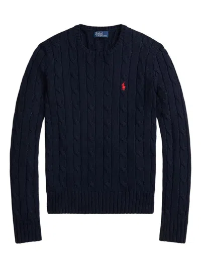 POLO RALPH LAUREN POLO RALPH LAUREN CABLE-KNIT SLIM FIT COTTON CREWNECK JUMPER CLOTHING