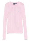 Polo Ralph Lauren Cable-knit Slim Fit Cotton Crewneck Jumper Clothing In Multi
