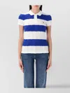 Polo Ralph Lauren White/blue Striped Cable-knit Polo