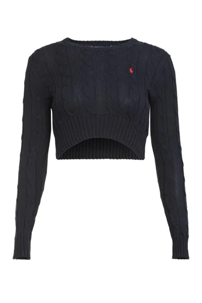 Polo Ralph Lauren Cable Knit Sweater In Black