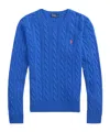 Polo Ralph Lauren Blu Porto Melange Wool And Cashmere Braided Sweater