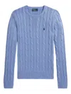 Polo Ralph Lauren Cable Knit Crew Neck Sweater In Blue
