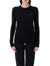 Polo Ralph Lauren Classic Cable Knit Sweater With Fitted Silhouette In Black