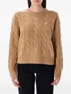 Polo Ralph Lauren Cable-knit Wool And Cashmere Jumper In Brown