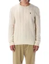 Polo Ralph Lauren Classic Cable-knit Sweater With Ribbed Hem And Embroidered Logo