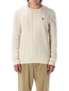 Polo Ralph Lauren Wool And Cashmere Cable Knit Sweater In Andover Cream