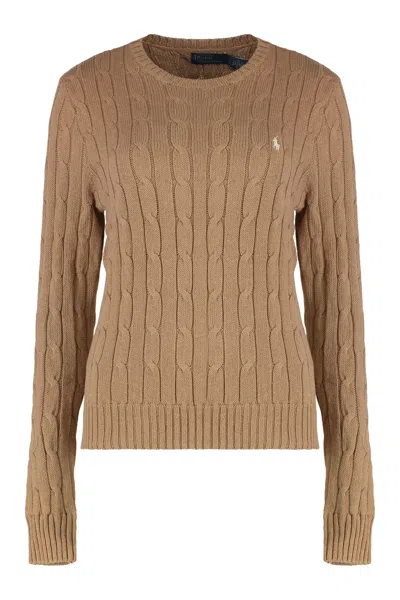 Polo Ralph Lauren Cable Knit Sweater In Brown