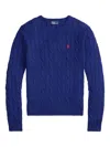 Polo Ralph Lauren All-over Cable Knit Cashmere Blend Sweater In Blue