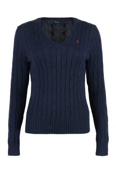 Polo Ralph Lauren Cable Knit Sweater In Blue