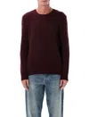 Polo Ralph Lauren Wool And Cashmere Cable Knit Sweater In Burgundy