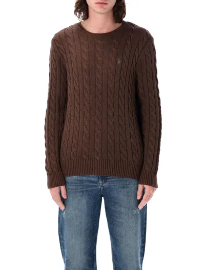 Polo Ralph Lauren Cable Knit Sweater In Dark Roast