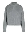 Polo Ralph Lauren Ralph Lauren Gray Wool And Cashmere Braided Polo Shirt In Gray