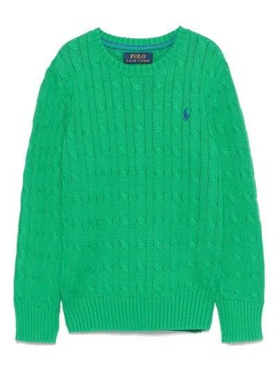 Polo Ralph Lauren Kids' Cable-knit Sweater In Green