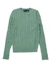Polo Ralph Lauren Julianna Cotton Cable Sweater In Green