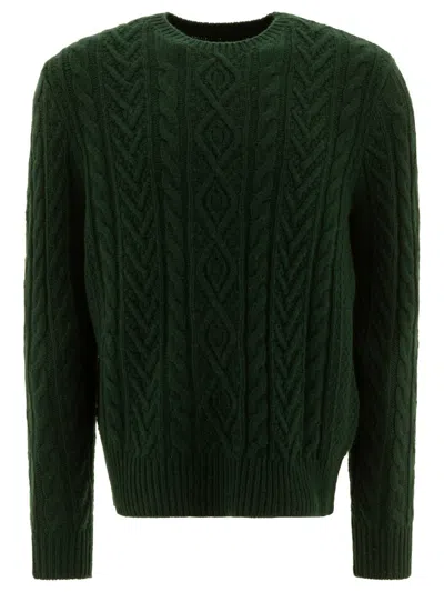 Polo Ralph Lauren Cable Knit Cashmere Crew Neck Sweater In Green