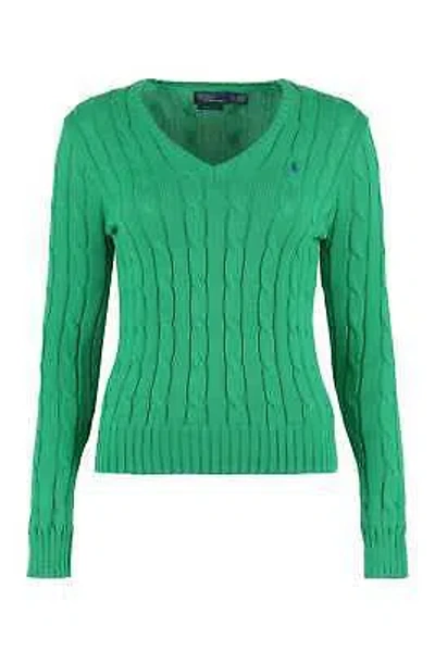 Pre-owned Polo Ralph Lauren Cable Knit Sweater In Green