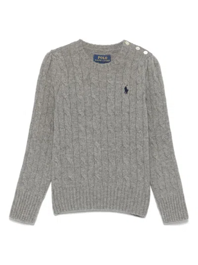Polo Ralph Lauren Kids' Cable-knit Sweater In Grey