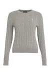 Polo Ralph Lauren Long-sleeved Round-neck Sweater In Grey