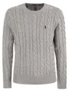 Polo Ralph Lauren Cable Knit Knitted Sweatshirt In Grey
