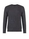 Polo Ralph Lauren Cable-knit Wool-cashmere Sweater In Grey