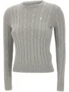 Polo Ralph Lauren Long-sleeved Round-neck Sweater In Grey