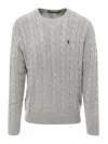 Polo Ralph Lauren Maglia In Cotone A Trecce Regular-fit Sweater In Grey