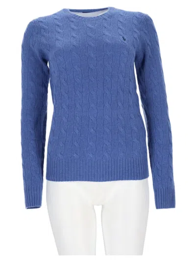 Polo Ralph Lauren Cable Knit Sweater In Luxurious Wool-cashmere Blend In Blue