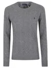 Polo Ralph Lauren Cable Knit Sweater In Soft Wool In Gray