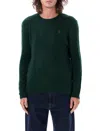 Polo Ralph Lauren Moss-coloured Wool And Cashmere Cable-knit Sweater In Green