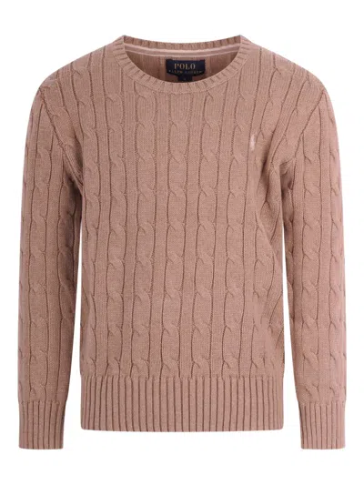 Polo Ralph Lauren Kids' Cable-knit Sweater In Brown